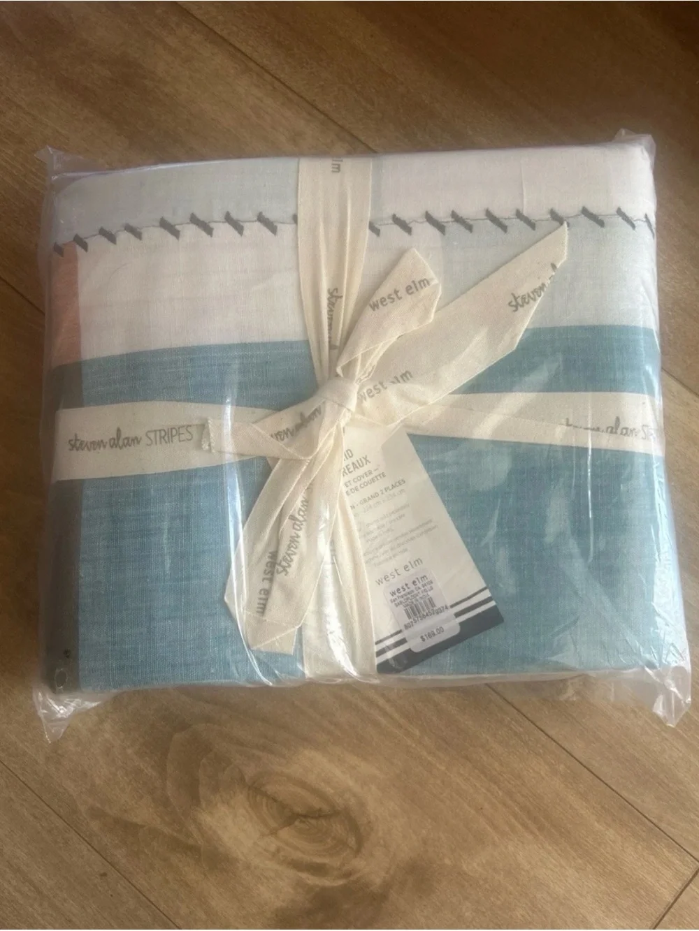 New west Elm Steven Alan Plaid F/Q Duvet Cover, Blue/Orange